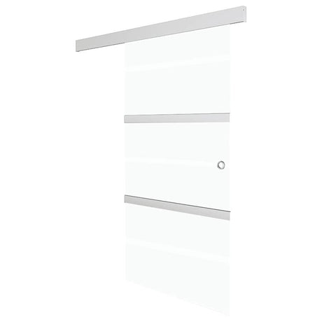 VIDAXL -Schiebetür 76x212 cm ESG -Glas und Aluminium Silber gefärbt