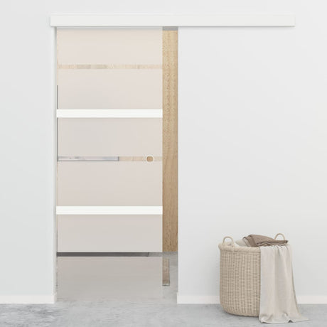 Vidaxl -Schiebetür mit weichen Stopps 76x205 cm ESG -Glas und Aluminium