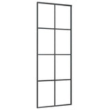 VIDAXL -Schiebetür 76x205 cm Aluminium und ESG -Glas schwarz