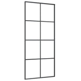 Vidaxl Schiebetür 90x205 cm Aluminium und ESG -Glas schwarz