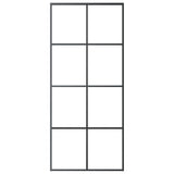 Vidaxl Schiebetür 90x205 cm Aluminium und ESG -Glas schwarz