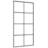VidaXL Schiebetür 102,5x205 cm Aluminium und ESG-Glas schwarz