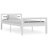 Vidaxl bedframe metaal wit en zwart 90x200 cm