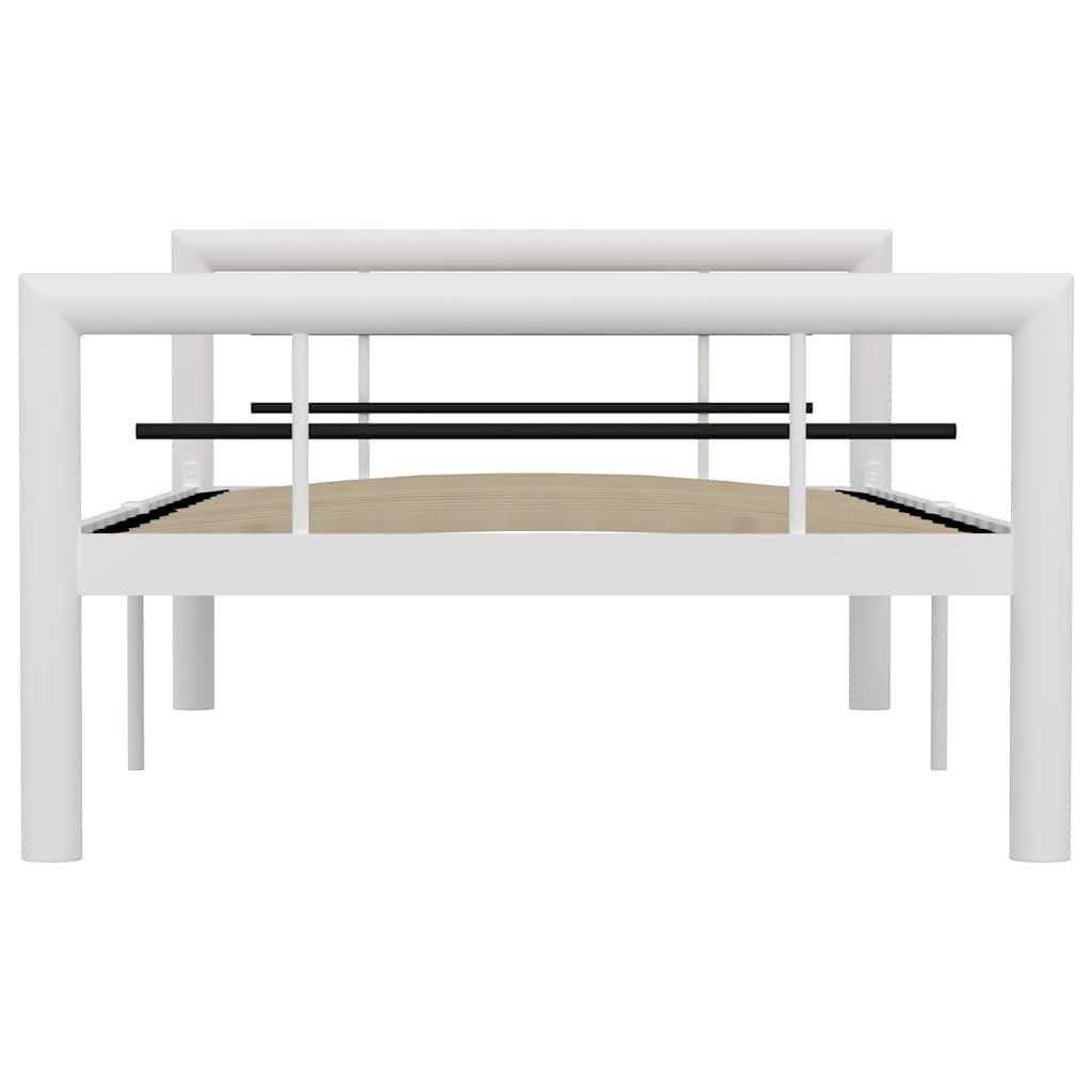 Vidaxl bedframe metaal wit en zwart 90x200 cm