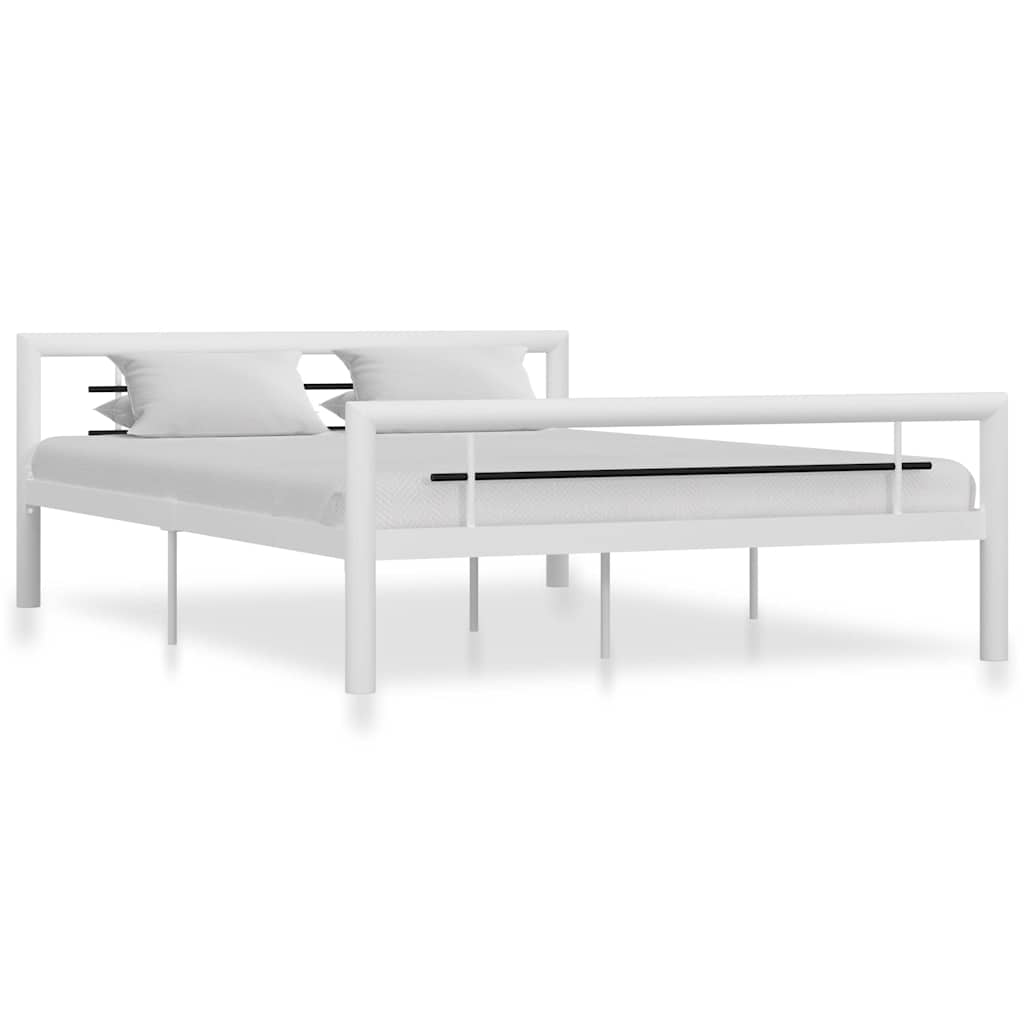 Vidaxl bedframe metaal wit en zwart 120x200 cm