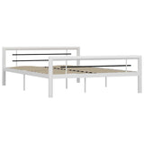 Vidaxl bedframe metaal wit en zwart 120x200 cm