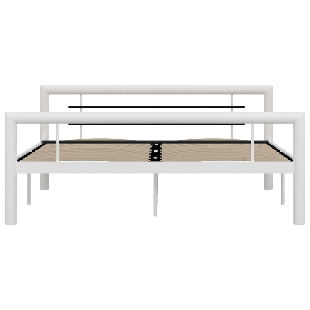 Vidaxl bedframe metaal wit en zwart 120x200 cm