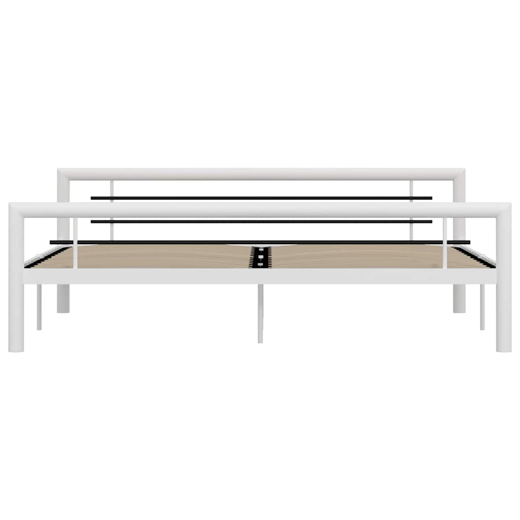 Vidaxl bedframe metaal wit en zwart 180x200 cm