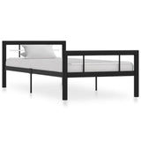 Vidaxl bedframe metaal zwart en wit 100x200 cm