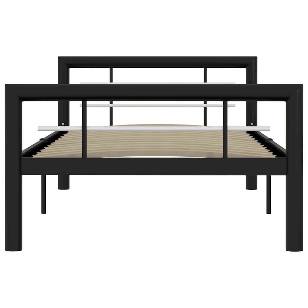 Vidaxl bedframe metaal zwart en wit 100x200 cm