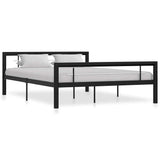 Vidaxl bedframe metaal zwart en wit 140x200 cm