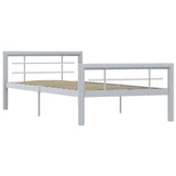Vidaxl bedframe metaal grijs en wit 100x200 cm