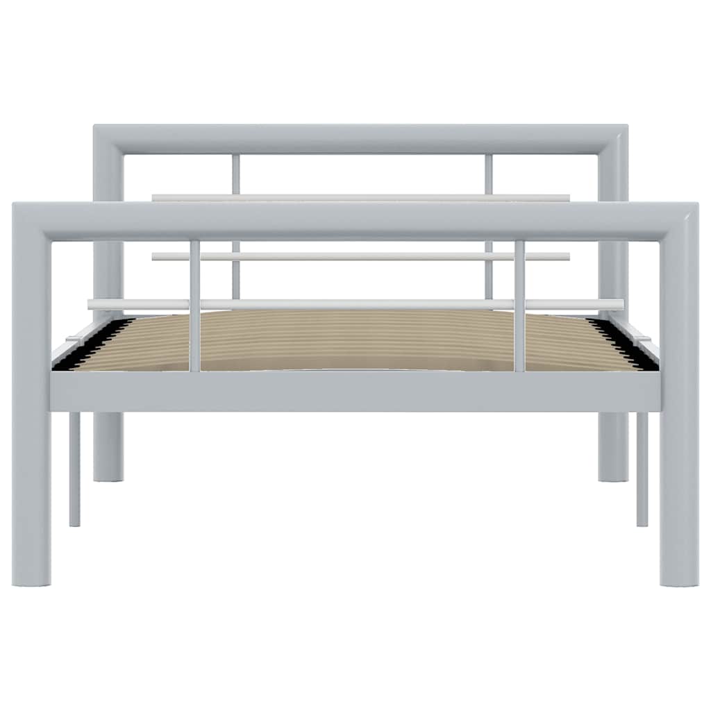 Vidaxl bedframe metaal grijs en wit 100x200 cm