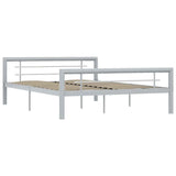 Vidaxl bedframe metaal grijs en wit 120x200 cm