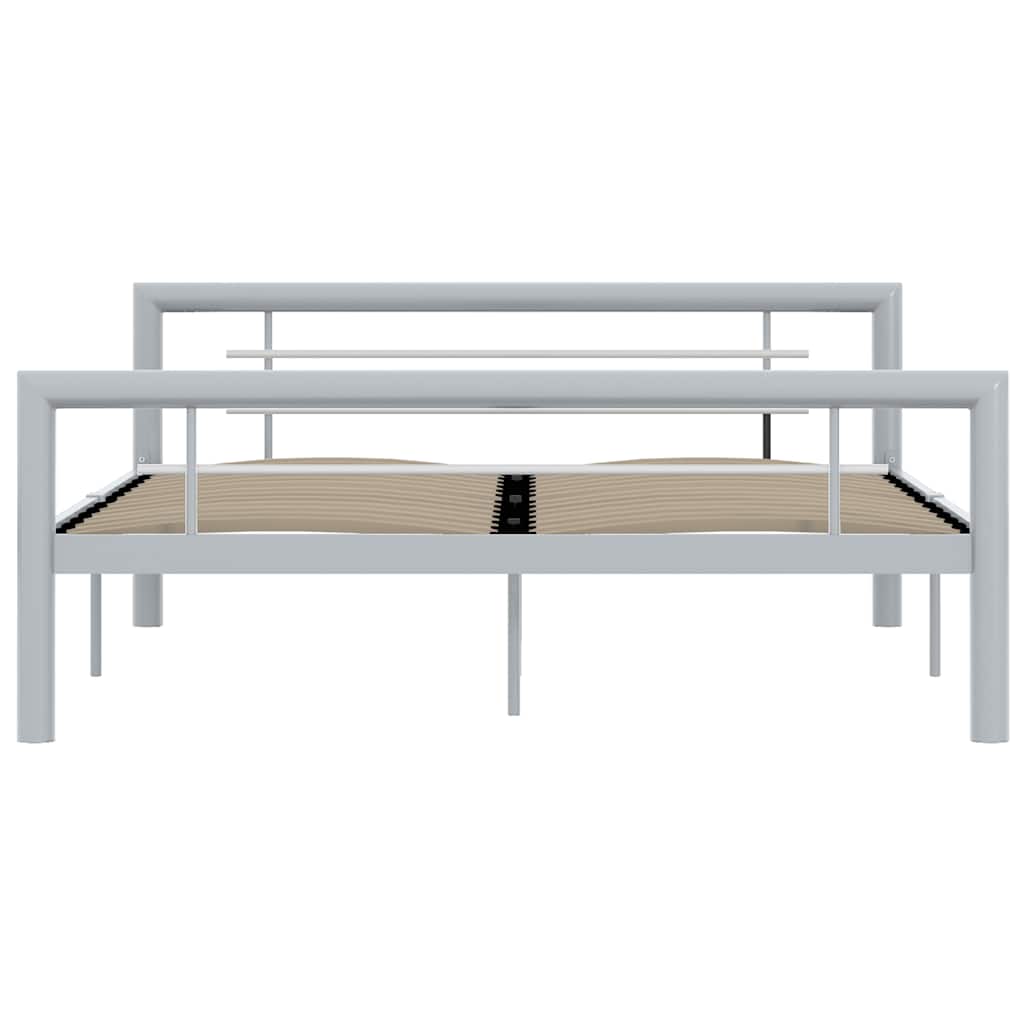 Vidaxl bedframe metaal grijs en wit 120x200 cm