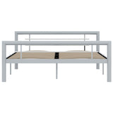 Vidaxl bedframe metaal grijs en wit 120x200 cm