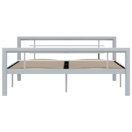 Vidaxl bedframe metaal grijs en wit 120x200 cm