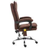 Vidaxl kantoormassagestoel stof bruin