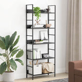 Vidaxl boekenkast met 5 schappen 60x27,6x158,5 cm bewerkt hout zwart