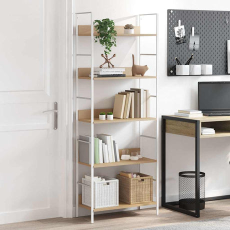 Vidaxl boekenkast 5 schappen 60x27,6x158,5 cm bewerkt hout eikenkleur