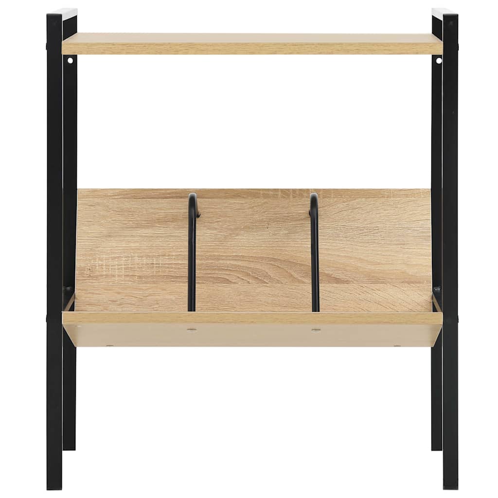 Vidaxl boekenkast 2 schappen 52x28x59 cm bewerkt hout zwart en eiken