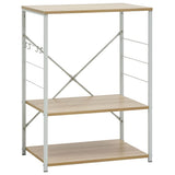 VIDAXL -Mikrowellenschrank 60x39.6x79.5 cm verarbeitetes Holz weiß und Eichefarbe