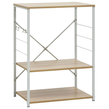 VIDAXL -Mikrowellenschrank 60x39.6x79.5 cm verarbeitetes Holz weiß und Eichefarbe