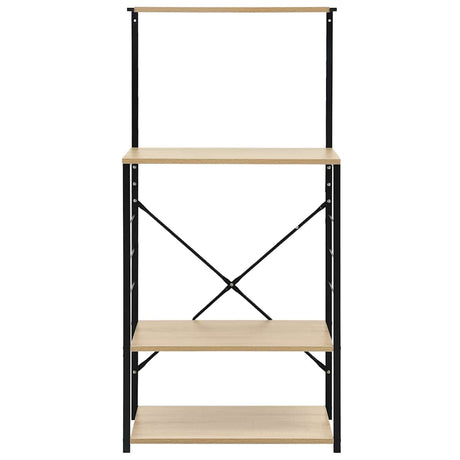 VIDAXL -Mikrowellenschrank 60x39.6x123 cm verarbeitetes Holzschwarz und Eichefarbe