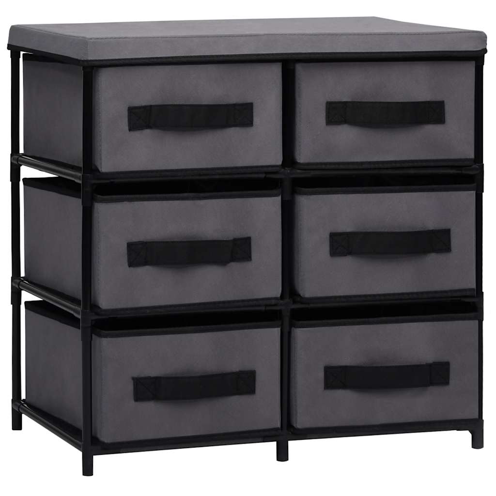 Vidaxl opbergkast met 6 lades 55x29x55 cm staal grijs