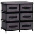 Vidaxl opbergkast met 6 lades 55x29x55 cm staal grijs