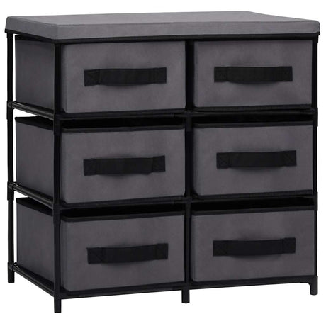 Vidaxl opbergkast met 6 lades 55x29x55 cm staal grijs