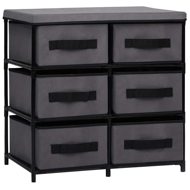 Vidaxl opbergkast met 6 lades 55x29x55 cm staal grijs
