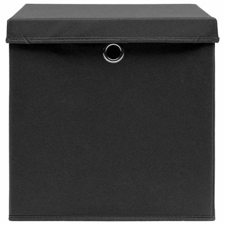 VIDAXL -Speicherboxen mit Deckel 10 PCs 32x32x32 cm Stoff schwarz
