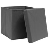 VIDAXL -Speicherboxen mit Deckel 10 PCs 32x32x32 cm Stoff grau