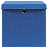 Vidaxl opbergboxen met deksel 4 st 32x32x32 cm stof blauw
