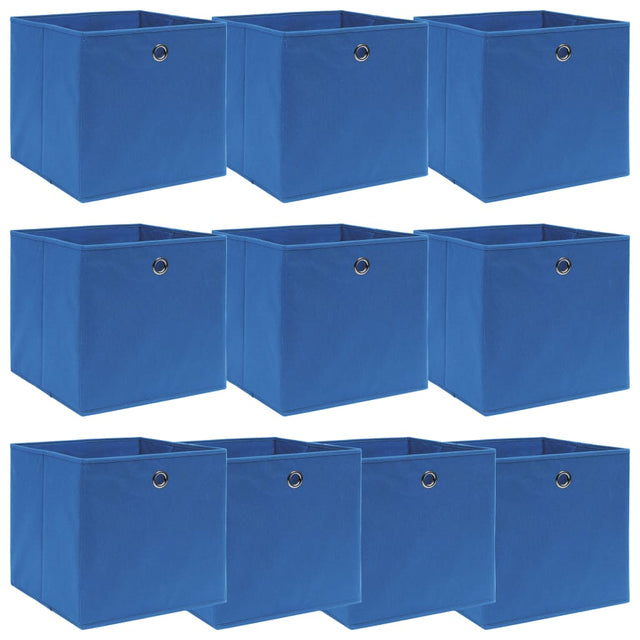VIDAXL -Speicherboxen 10 PCs 32x32x32 cm Stoff blau