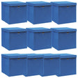 VIDAXL -Speicherboxen mit Deckel 10 PCs 32x32x32 cm Stoff blau