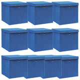 VIDAXL -Speicherboxen mit Deckel 10 PCs 32x32x32 cm Stoff blau