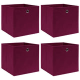 VIDAXL -Speicherboxen 4 PCs 32x32x32 cm Stoff dunkelrot