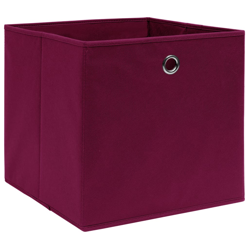 VIDAXL -Speicherboxen 10 PCs 32x32x32 cm Stoff dunkelrot