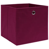 VIDAXL -Speicherboxen 10 PCs 32x32x32 cm Stoff dunkelrot