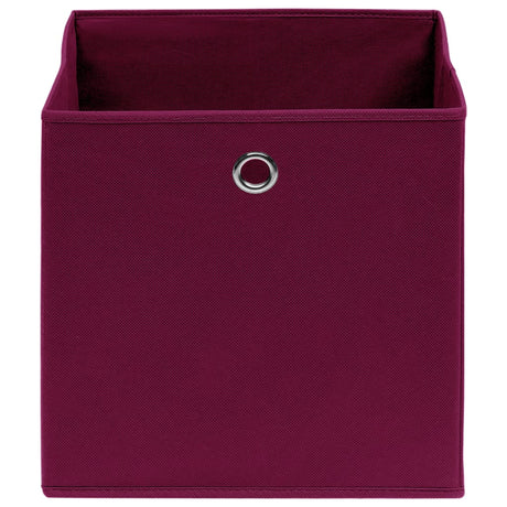 VIDAXL -Speicherboxen 10 PCs 32x32x32 cm Stoff dunkelrot