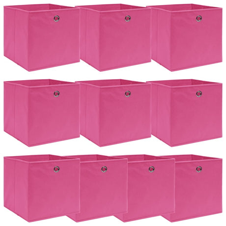 VIDAXL -Speicherboxen 10 PCs 32x32x32 cm Stoff rosa