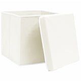 VIDAXL -Speicherboxen mit Deckel 4 PCs 32x32x32 cm Stoff weiß