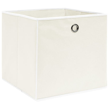 VIDAXL -Speicherboxen 10 PCs 32x32x32 cm Stoff weiß