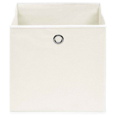 VIDAXL -Speicherboxen 10 PCs 32x32x32 cm Stoff weiß