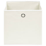 VIDAXL -Speicherboxen 10 PCs 32x32x32 cm Stoff weiß