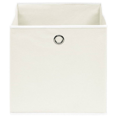 VIDAXL -Speicherboxen 10 PCs 32x32x32 cm Stoff weiß