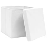 VIDAXL -Speicherboxen mit Deckel 10 PCs 32x32x32 cm Gewebe weiß