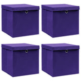 VIDAXL -Speicherboxen mit Deckel 4 PCs 32x32x32 cm Stoff lila lila